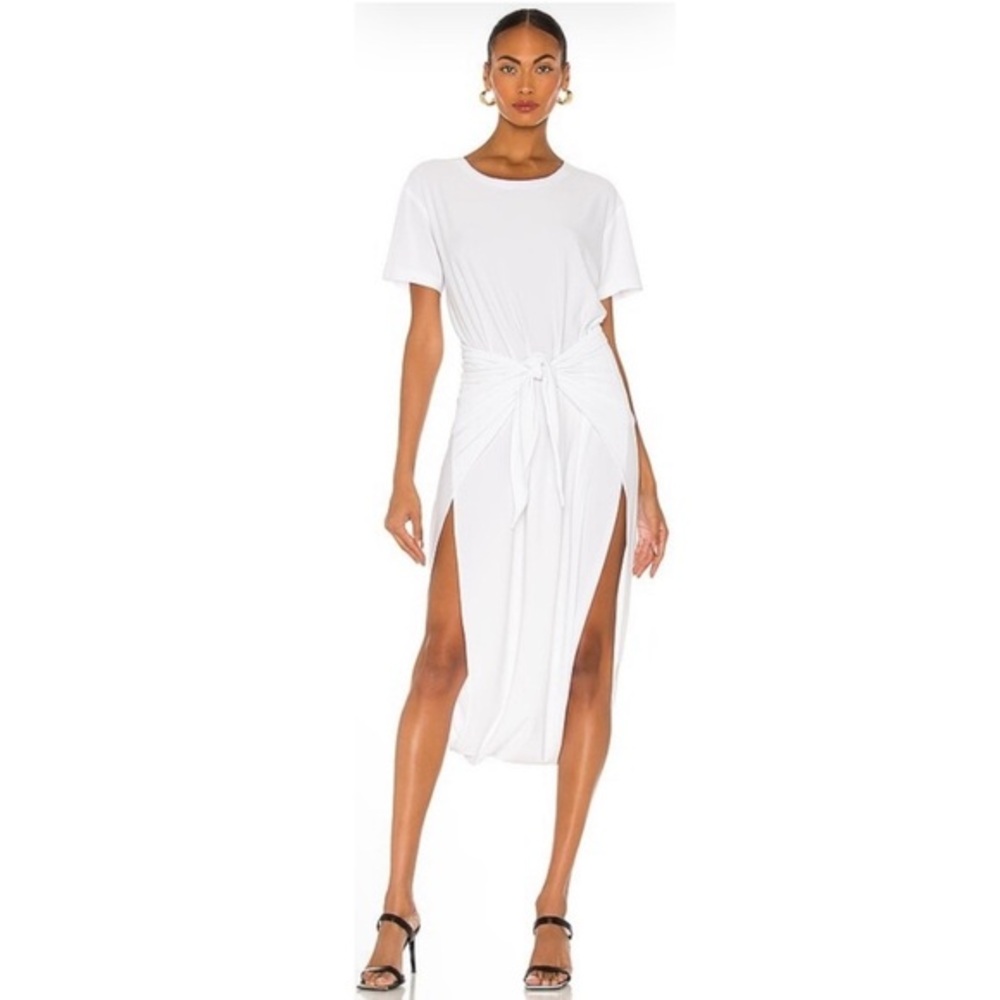 Norma Kamali Dress Diaper Tie Midi in White